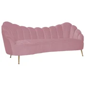 Casa Padrino luxury velvet sofa pink/gold 230 x 94 x H. 90 cm - Living room sofa with fine velvet fabric - Living room furniture - Luxury furniture - Living room furnishings - Luxury furnishings