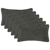 vidaXL Prevleka za blazino 6 pcs HOUTEN Temno siva 40 x 80 cm Bouclé