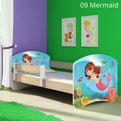 Djecji krevet ACMA s motivom, bocna sonoma 140x70 cm 09 Mermaid