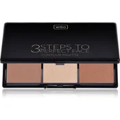 Wibo 3 Steps To Perfect Face Dark paleta za konture obraza za obraz 10 g
