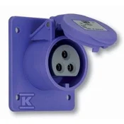 slomart Panelna vtičnica ravna 16A 24V/~50-60Hz 2P 70x70mm IP44