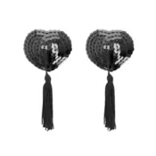 Klobucki za bradavicke Coquette Heart, crni