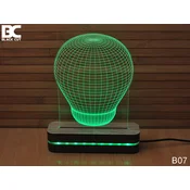 Black Cut 3D Lampa Sijalica Zelena