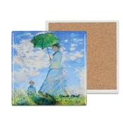 shumee Keramični podstavek, kvadraten - C. Monet, Ženska s sončnikom (carmani)
