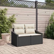 Vrtni kauc s jastukom 123 x 62 x 69 cm poliratan