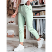 Spodnie damskie slim fit z paskiem TAIRONIK miętowe Dstreet