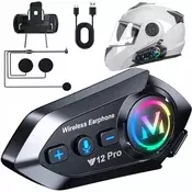 Aku. led rgb y12 pro bluetooth motociklisticki radio portafon