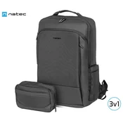 Natec KUDU PLUS univerzalni 3v1 nahrbtnik, + organizator, za prenosnike do 39,6 cm (15.6), 16 L, vodoodporen, črn