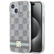 DKNY Etui DKNY IML Checkered Mono Pattern & Printed Stripes MagSafe za iPhone 15 Plus/14 Plus - bež