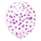 Prozoren balon z VIJOLIČNIMI konfeti 1 kos.
