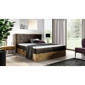 Boxspring postelja Wood 9 - 120x200 cm - hrast lancelot