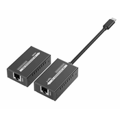 PremiumCord podaljšek USB-C do HDMI prek povezovalnega kabla Cat5e/6/6a 4K@60Hz na 60 m
