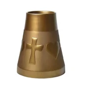 Cvetlični lonček za pokopališče, steklenička 12/26 cm, zlata