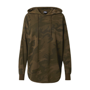 Womens Oversized Camo Hooded Olive Camo