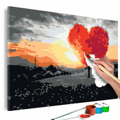 Slika za samostalno slikanje - Heart-Shaped Tree (Sunrise) 60x40
