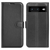 Etui Litchi za Google Pixel 8 - črn
