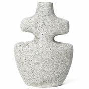 ferm LIVING Svečnik za namizne sveče YARA 17,5 cm, siva, kamnita posoda, čvrsta LIVING