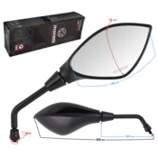 Moretti Ogledala R+R (premer navoja 10 mm) za moped - MRT 1106 črna s homologacijo