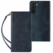 Eleganten etui/ovitek za Samsung S22, Fina tkanina, Moder