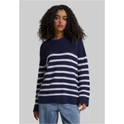 Womens striped sweater white/blue