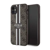 Guess Etui Guess 4G Printed Stripes MagSafe za iPhone 11/Xr - rjavo
