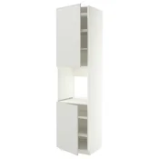 METOD Vis elem za pecnicu+2 vrata/police, bijela/Aspudden svijetlo siva, 60x60x240 cm