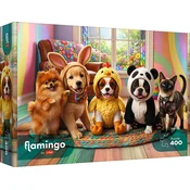 Trefl - Puzzle Flamingo: Oblačenje mladičkov - 400 kosov