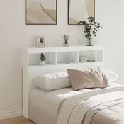 vidaXL vidaXL Omarica za vzglavje postelje LED bela 140x17x102 cm, (21048491)