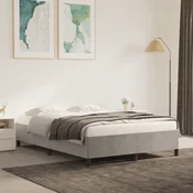 shumee vidaXL Posteljni okvir brez vzmetnice svetlo siv 140x200 cm žamet