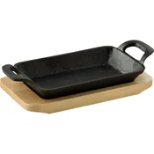 Masterpro Litoželezna pekač s podstavkom COOK & SHARE 17 x 10 x 2,5 cm, črna
