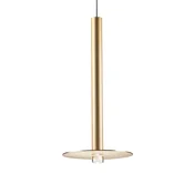 LEDS-C4 Sveča LED obesek 00-6017 zlati saten - Dnevna soba/jedilnica - Sodobni - zlato satinirano, prozorno - Kovina