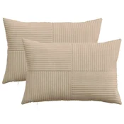 vidaXL Prevleka za blazino 2 pcs ALMELO Taupe 50 x 80 cm korduroy