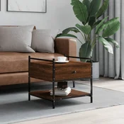 Stolic za kavu smeda boja hrasta 50x50x50 cm konstruirano drvo