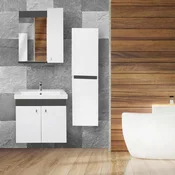 Skye Decor Set kupatilskog ormarica sa umivaonikom i ogledalom, 3 dela, Beli