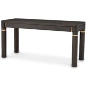 Casa Padrino luxury desk with 2 drawers mocha/brass 160 x 60 x H. 76 cm - Office desk - Computer desk - Office furniture - Luxury furniture - Luxury furnishings - Luxury quality