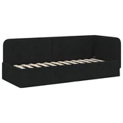 Vidaxl Kotna postelja Črna 80 x 200 cm blago