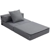 Homestar Sedežna postelja 2v1 zložljiva 70x70x61 cm temno siva