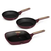 Berlinger Haus BH-8304 Leonardo Nordic Collection 4-dijelni set tava – Bordo, drvo