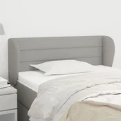 Vidaxl vidaXL Vzglavje s krilci svetlo sivo 83x23x78/88 cm blago
