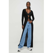 Kardigan Moschino Jeans za žene, boja: crna, lagani