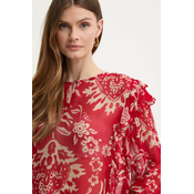 Bluza s dodatkom svile Liu Jo boja: crvena, s uzorkom