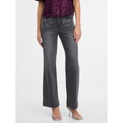 Dark grey womens wide leg jeans ORSAY - Womens