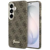 shumee Ovitek Guess 4G Script MagSafe za Samsung Galaxy S26 rjave barve