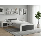 Postelja IKAROS 90 x 200 cm, antracit/bela Posteljno dno: Z letveno posteljno dno, Vzmetnica: Vzmetnica Deluxe 10 cm