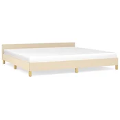 Vidaxl Posteljni okvir brez vzmetnice krem 200x200 cm blago