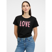 Black womens short-sleeved T-shirt ORSAY - Womens