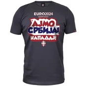 011Shop Muška majica kratkih rukava, Ajmo Srbija napadaj! EP 2024, Tamnosiva