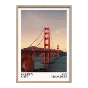 Tiskana slika z okvirjem 50x70 cm Golden Gate – Styler