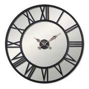 Wallity Zidni sat Retro Metal Roman Numerals Mirror, 76x76 cm, Crni