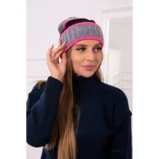 Womens cap Kinga K297 dark gray + black